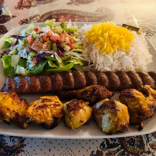 Great dish. Beef Koobideh and Joojeh Kabob