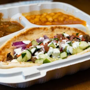 Lamb Gyro w Okra and Chickpeas