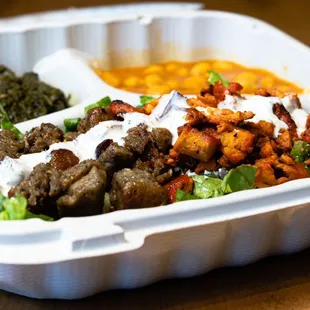 Combo over Salad w Chickpeas and Spinach