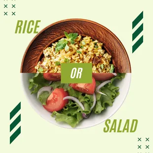 Rice or Salad? Drop a comment