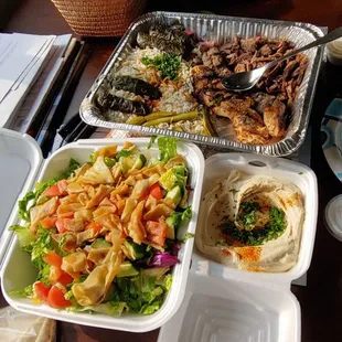 a table full of food