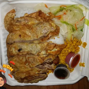 Regular meat jun &amp; BBQ chicken combo