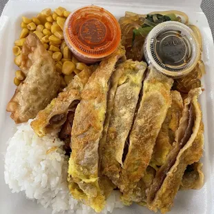 Meat jun/bbq combination Chop chae/corn