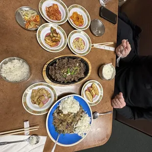 Bulgogi and Japchae banchan