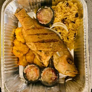 Fried Snapper Plate