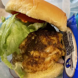 Bland and soft crab cake sandwich