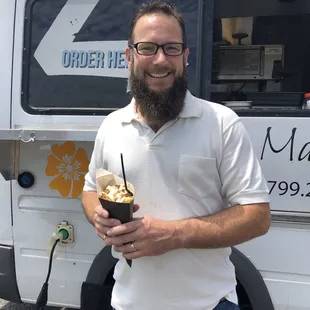 Enjoying our Crabby Cone!