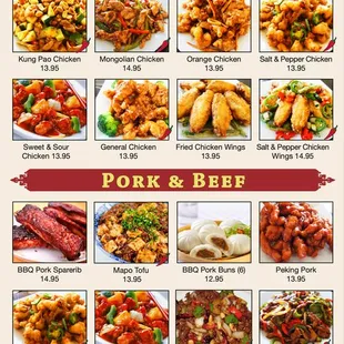 Chicken, Pork &amp; Beef