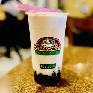 &quot;Frozen Unsweet Coconut milk Coffee Boba smoothie&quot;  Coconut milk with coffee boba &amp; NO SUGAR. OuiOui.
