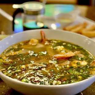 Shrimp &amp; Pork Banh Canh. AKA UDON noodle. Moi all time Fave. Winners circle :)...