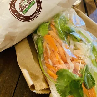 Moi Grilled Pork banh mì to go. Really appreciated that the veggies were packed separately OuiOui.