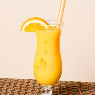 a glass of orange juice