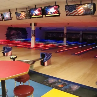 Patriotic theme lanes - awesome!