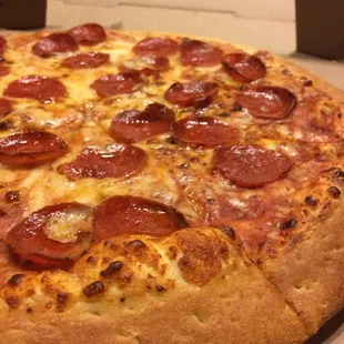Large Pepperoni with a lot of crust