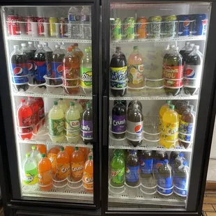 a refrigerator full of drinks