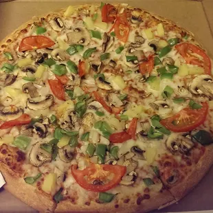 Veggie, 5 topings for $9.71 including tax...Awesome!!