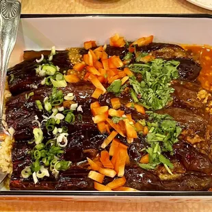 Eggplant with Ground Pork and Garlic