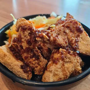 Deep fried stinky Tofu, don&apos;t let the name scare you! Delicious