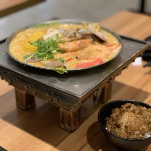 Singapore Laksa Hot Pot with Braised Pork Rice