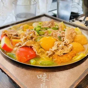 a plate of food on a table