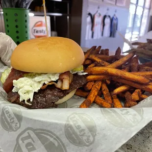 Carolina Burger w/Spicy Sweet Potato Fries