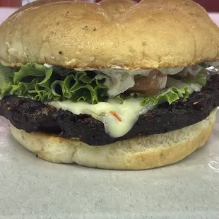 Black Bean Burger on Toasted Wheat Bun