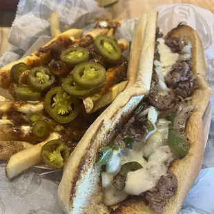 Philly Cheesesteak Sandwich and  Supreme Classic Fries - Regular