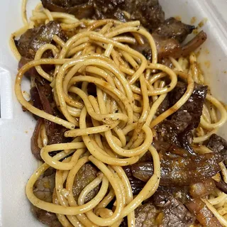 Spaghetti with Beef Luc Lac