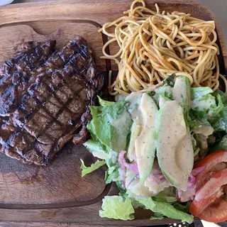 Ribeye Steak with Spaghetti