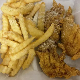 Three piece chicken tender meal
