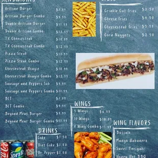 a menu for a restaurant