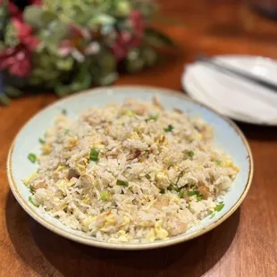 a plate of fried rice