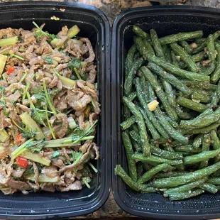 Left - Cilantro Beef // Right - String Bean