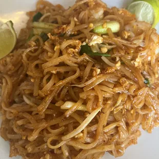 Shrimp Pad Thai. Tuesday's special.  I love this family restaurant great service and fresh food