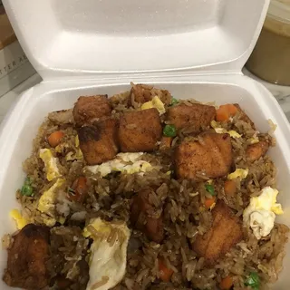 Garlic Salmon Fried Rice