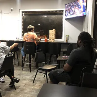 Inside tasty treat there's games to play, while you wait. And they stay open till 11:00pm.