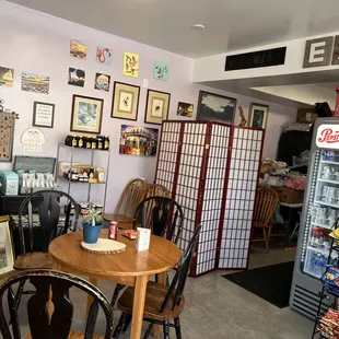 Inside seating and gift shop.