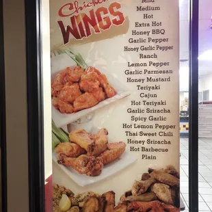 the menu of a restaurant