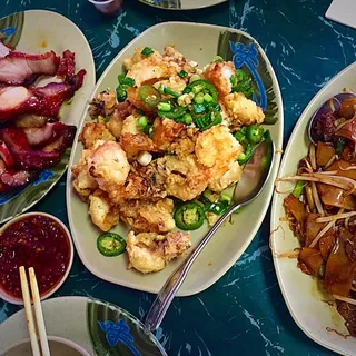 Salted Pepper Shrimp, Scallops and Squid