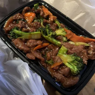 Broccoli Beef with extra beef