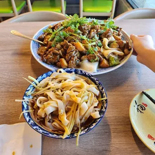 Cold noodle (#2) and Platter of chicken w/ noodles (so good!!)