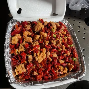 Deep fried chicken with pepper