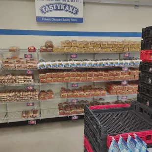 shelves of food