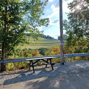 Farmland in the distance.