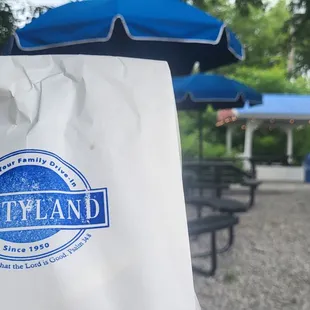 Cute bags, outdoor dining areas