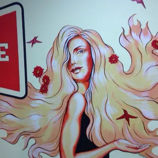 Nanda Sharifpour's mural at the entrance