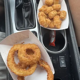 Tater tots and Onion rings