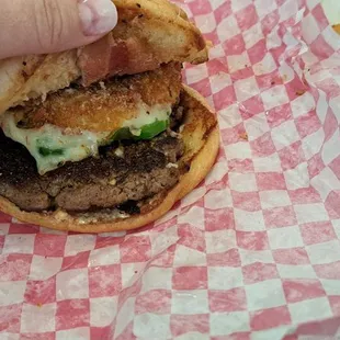 The Popper Burger and Tater Tots