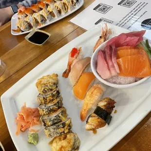 Sushi and Sashimi Deluxe and BOGO rolls