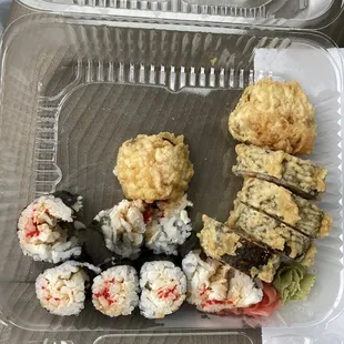 Blue crab and shrimp tempura roll.